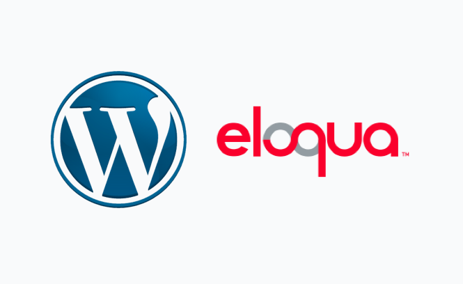 WordPress and Eloqua logos put together for the how to integrate Eloqua article