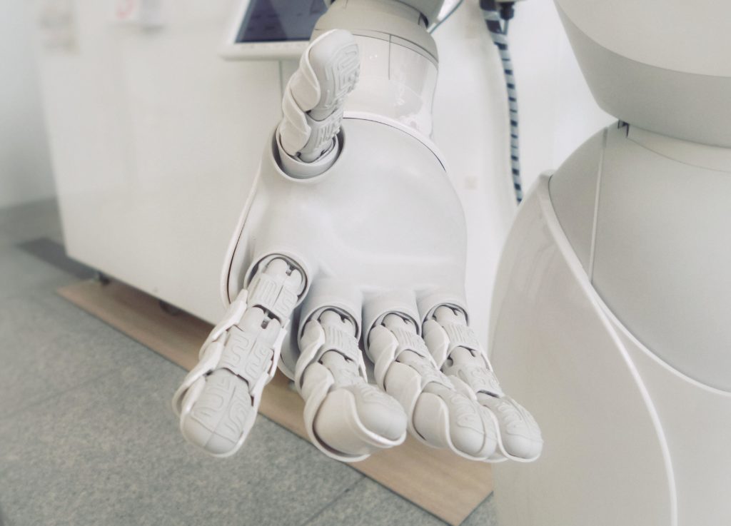 robot hand for 93digital jodi piece on AI and b2b lead gen