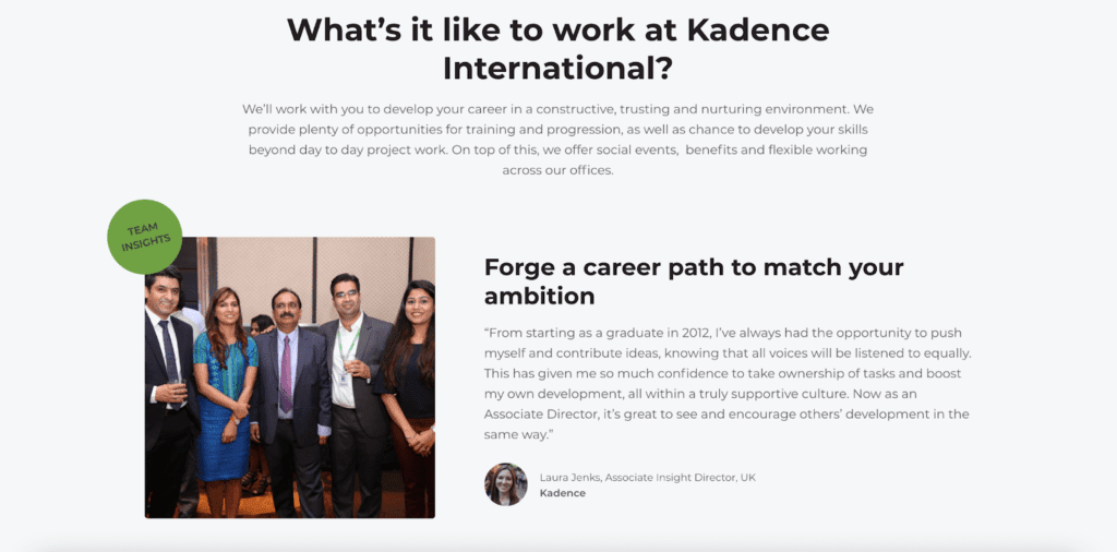 Kadence International careers page