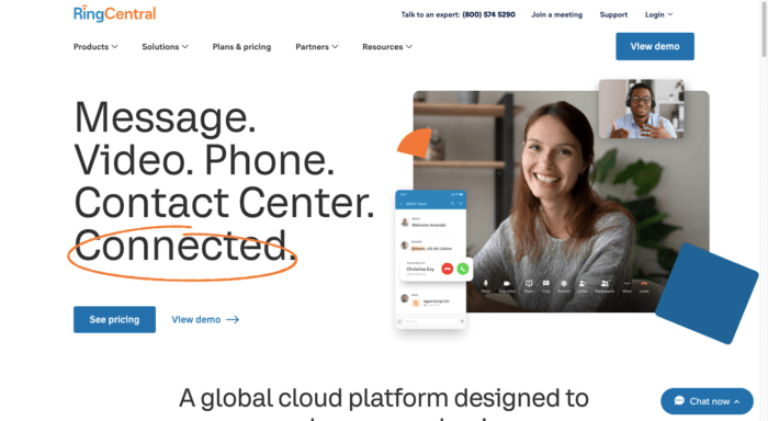 RingCentral website homepage